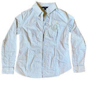 E.Land Striped Blouse